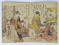 Kitao%20Masanobu%20%28Sant%26%23333%3B%20Ky%26%23333%3Bden%29%2C%20%3Cb%3E%3Ci%3E%20Yoshiwara%20keisei%20shin%20bijin%20awase%20jihitsu%20kagami%20%28A%20Competition%20among%20the%20New%20Beauties%20of%20the%20Yoshiwara%2C%20Mirrored%20in%20their%20Writing%29%3C%2Fi%3E%3C%2Fb%3E%2C%201784%2C%20%26%23244%3Bban%20nishiki-e%20%28color%20woodblock%20print%29%3B%20accordion-fold%20album%3B%20diptych%2C%20The%20Mary%20Andrews%20Ladd%20Collection%2C%20public%20domain%2C%2066.84